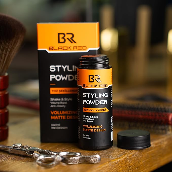 Black Red Professional Styling Powder For Men And Woman