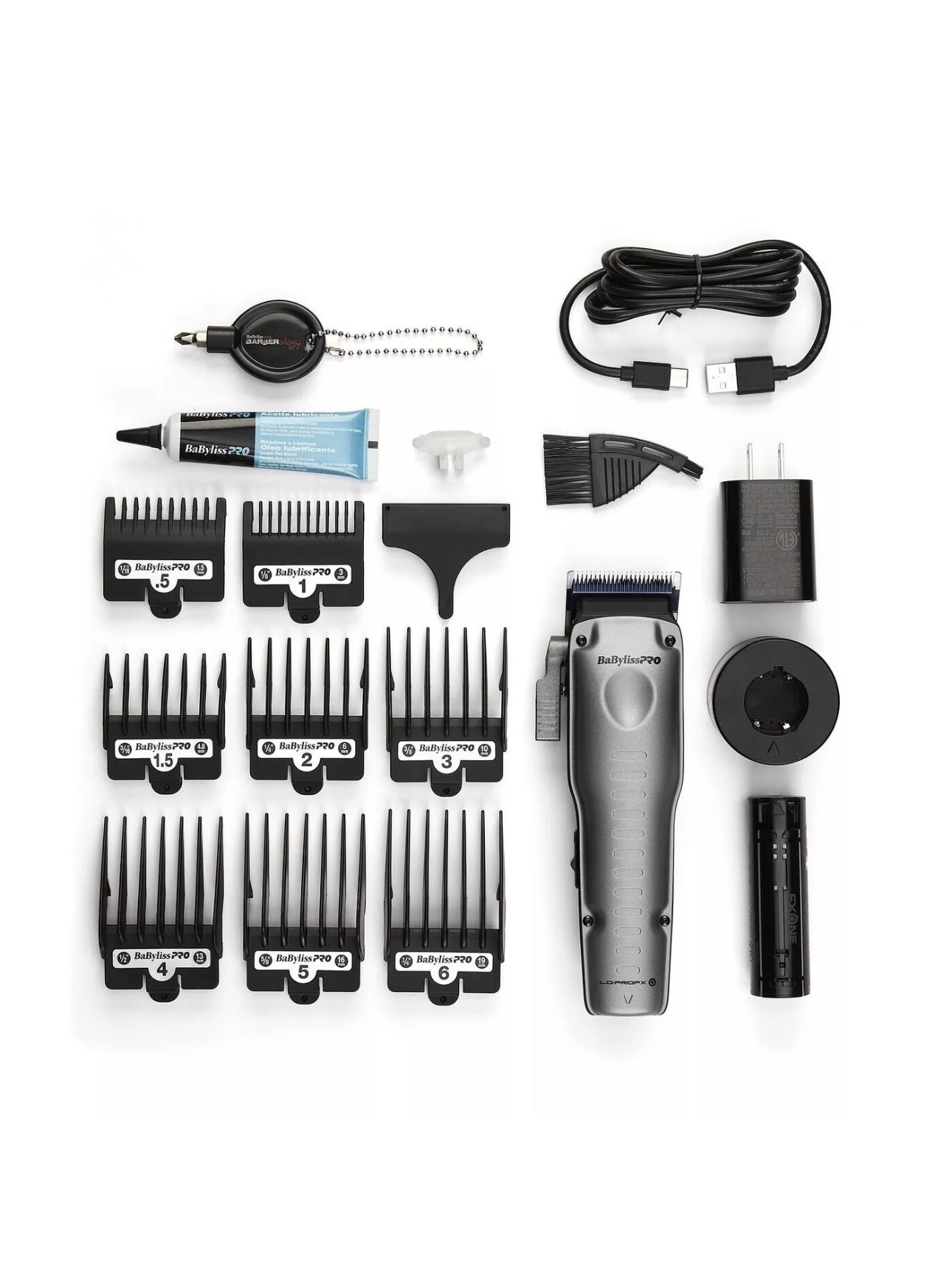 BaBylissPRO FXONE LO-PRO Clipper (Grey) US IMPORT with 3 PIN UK PLUG