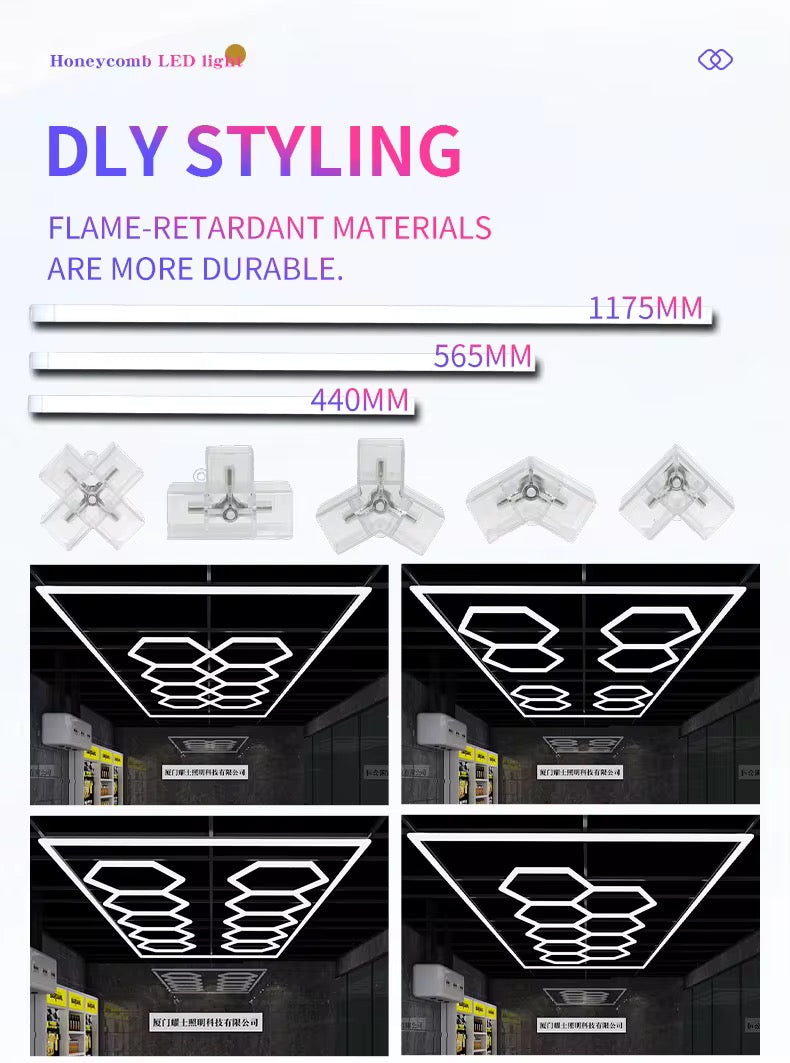 Hexagon LED Lighting 14 Lights & Border (4.85cmX2.45cm)