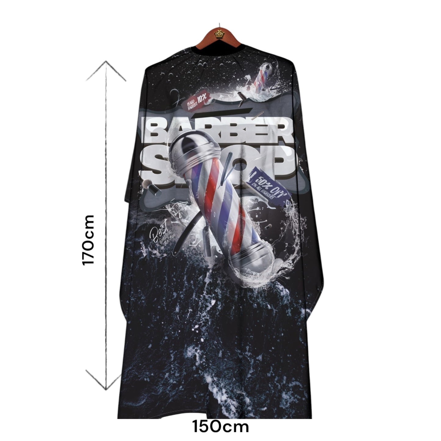 Bslik Professional Barber Hairdressing&Hair Cutting Gown | Barber Pole Design