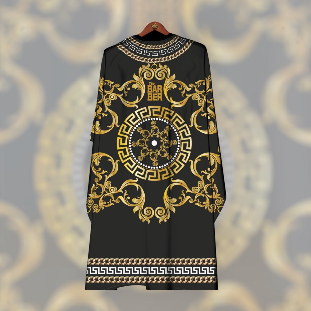 Bslik Professional Barber Cape&Gown |Waterproof | Black& Gold