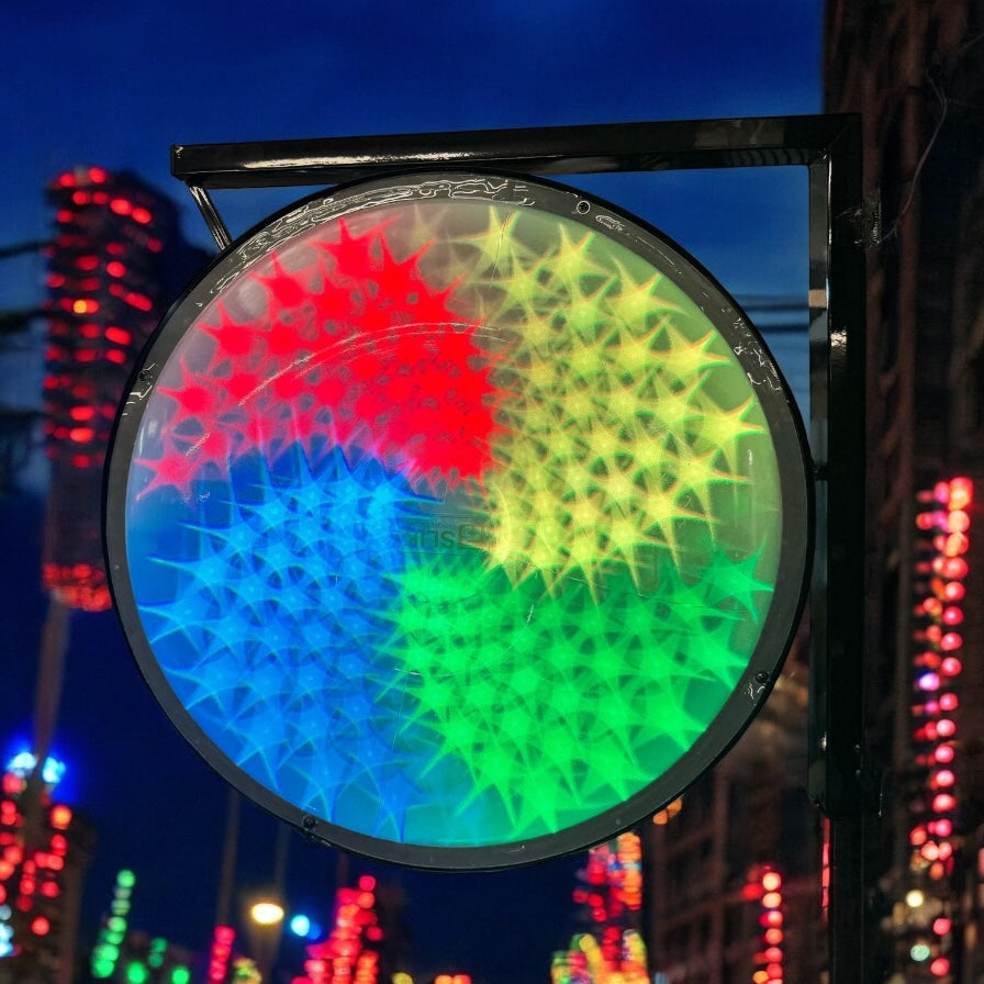BSLIK-ROUND BARBER POLE COLOURFUL ROTATING LED STRIPS INDOOR&OUTDOOR