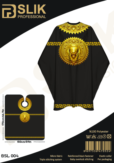 Professional Hair Cutting Waterproof Cape Gown ( Black and Gold)