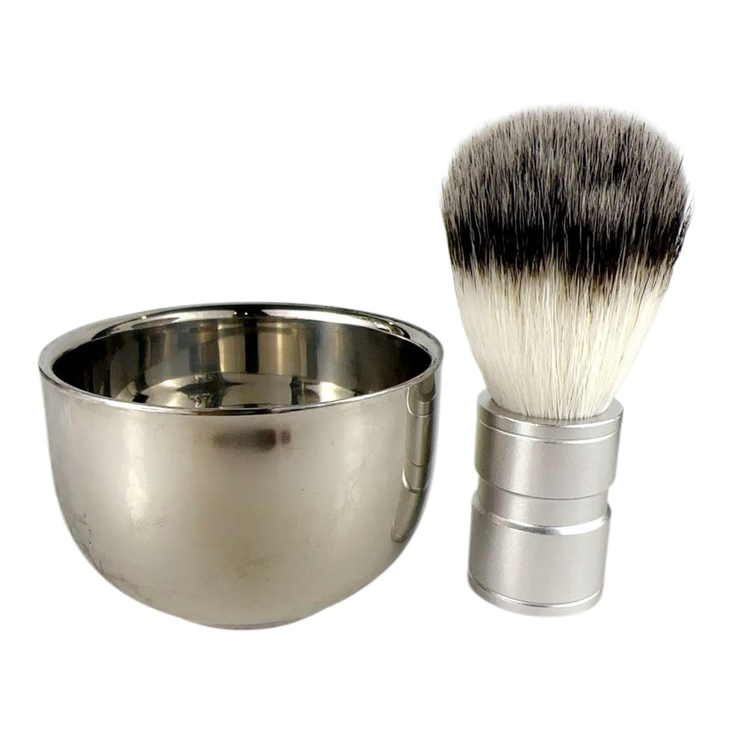 Bslik- Stainless Still Shaving Bawl and Brush Set