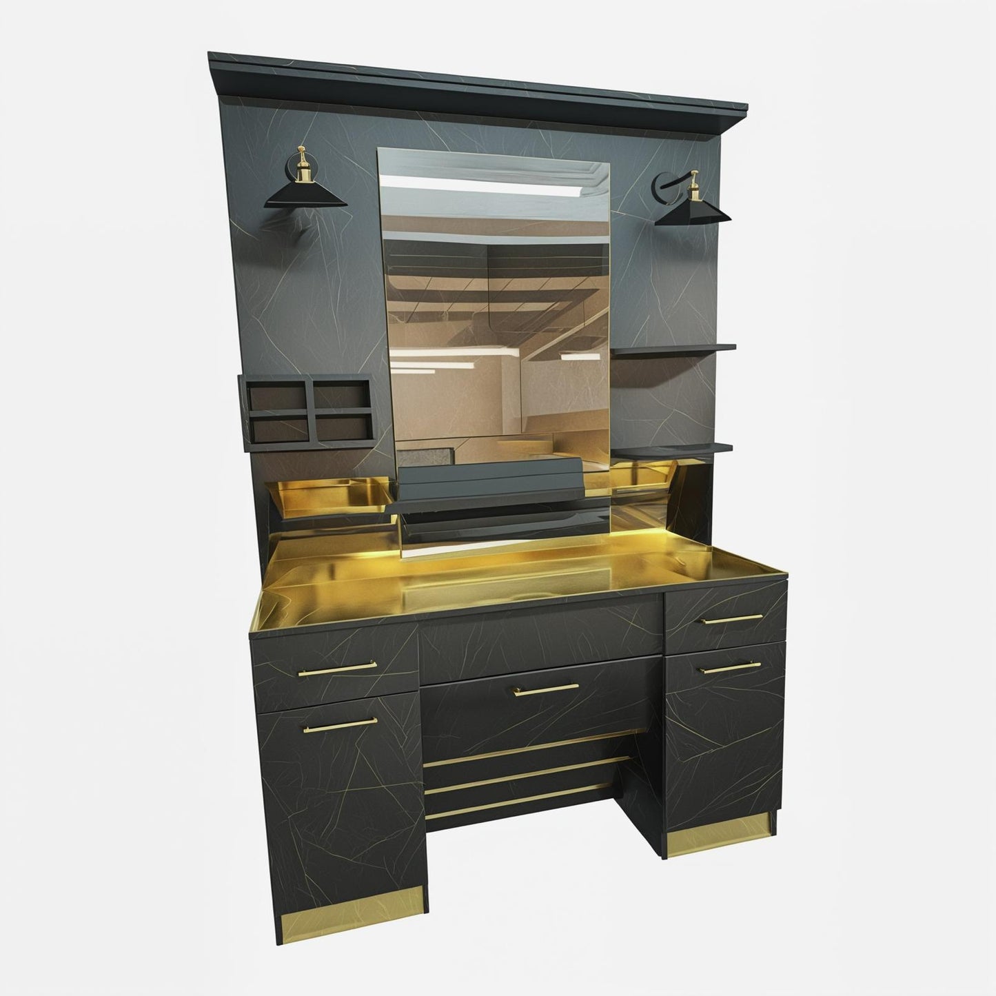 Bslik- Black and Gold Barber Unit
