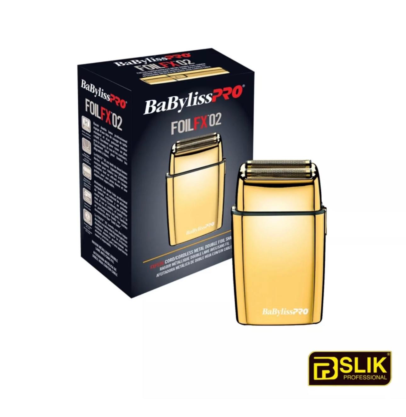 BaBylissPRO FOILFX02 Double-Foil Shaver (GOLD) US IMPORT with 3 PIN UK PLUG