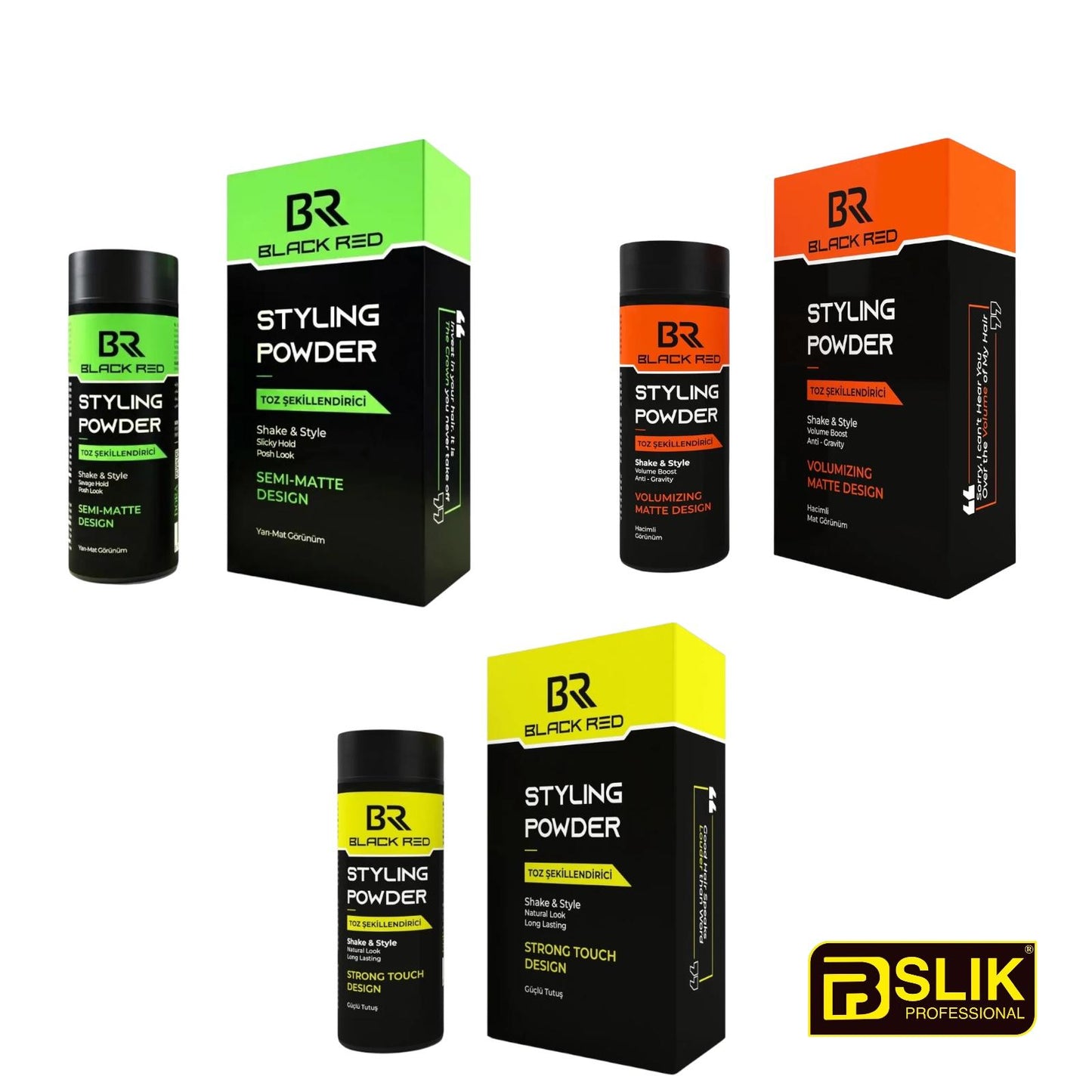 Black Red Professional Styling Powder For Men And Woman