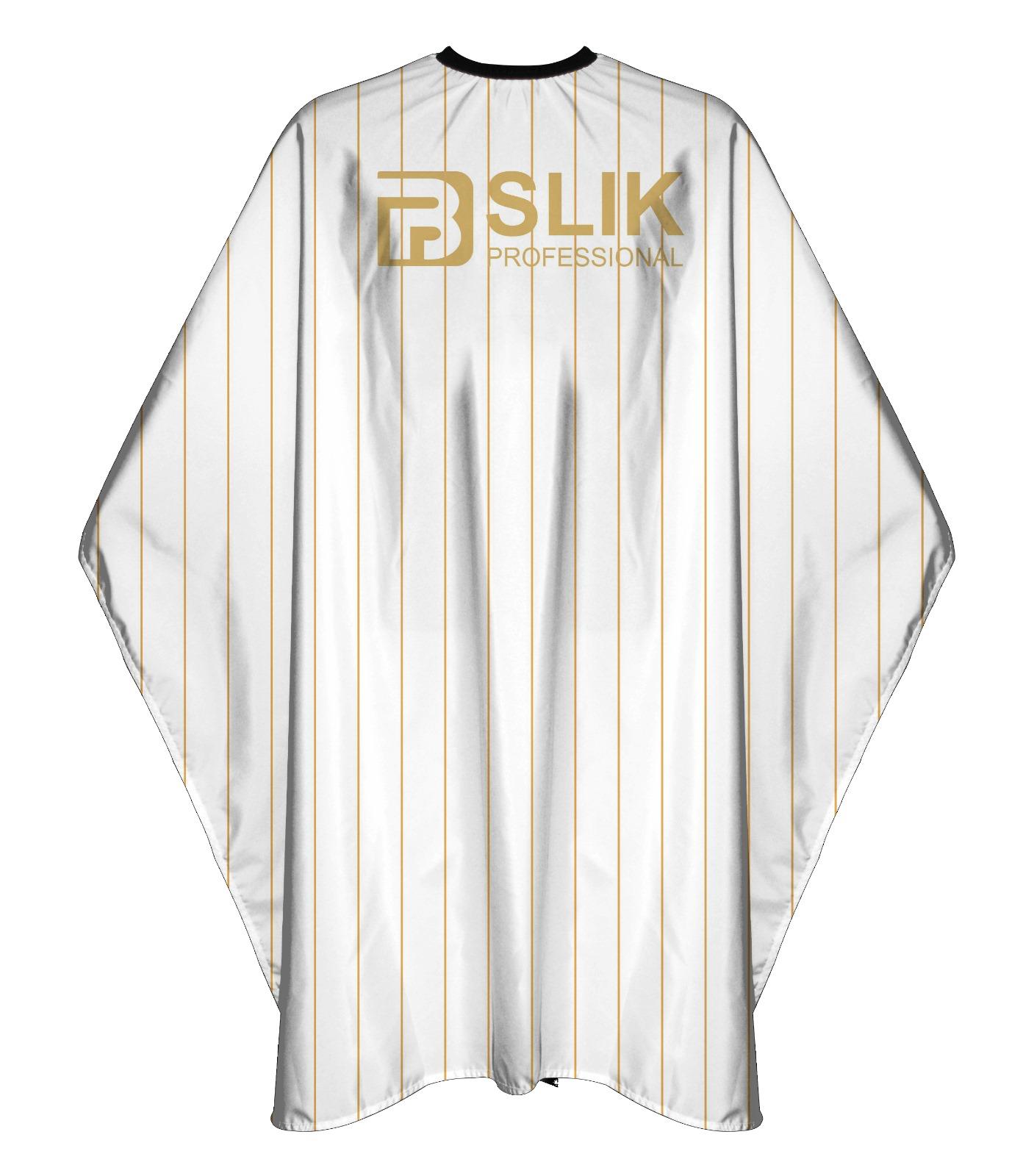 Barber Hairdressing Hair Cutting Cape & Gown Gold and White Stripes