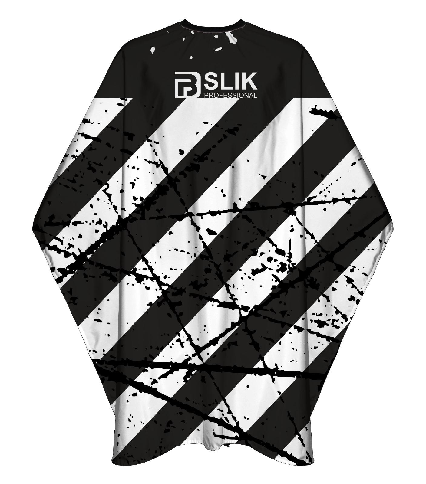 Barber Hairdressing Hair Cutting Cape & Gown Stripes (Black And White)