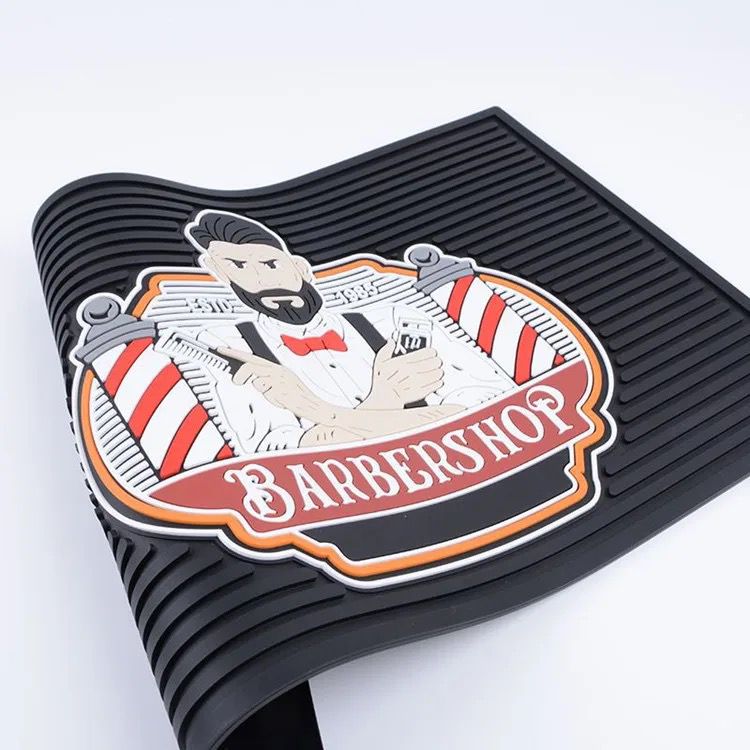 Professional Custom Logo Barbershop Work Station Barber Mat (Black)