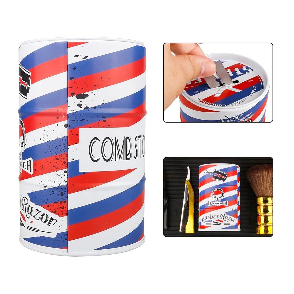 Blade Disposal bin Case ( Blue & Red Stripes Pattern)