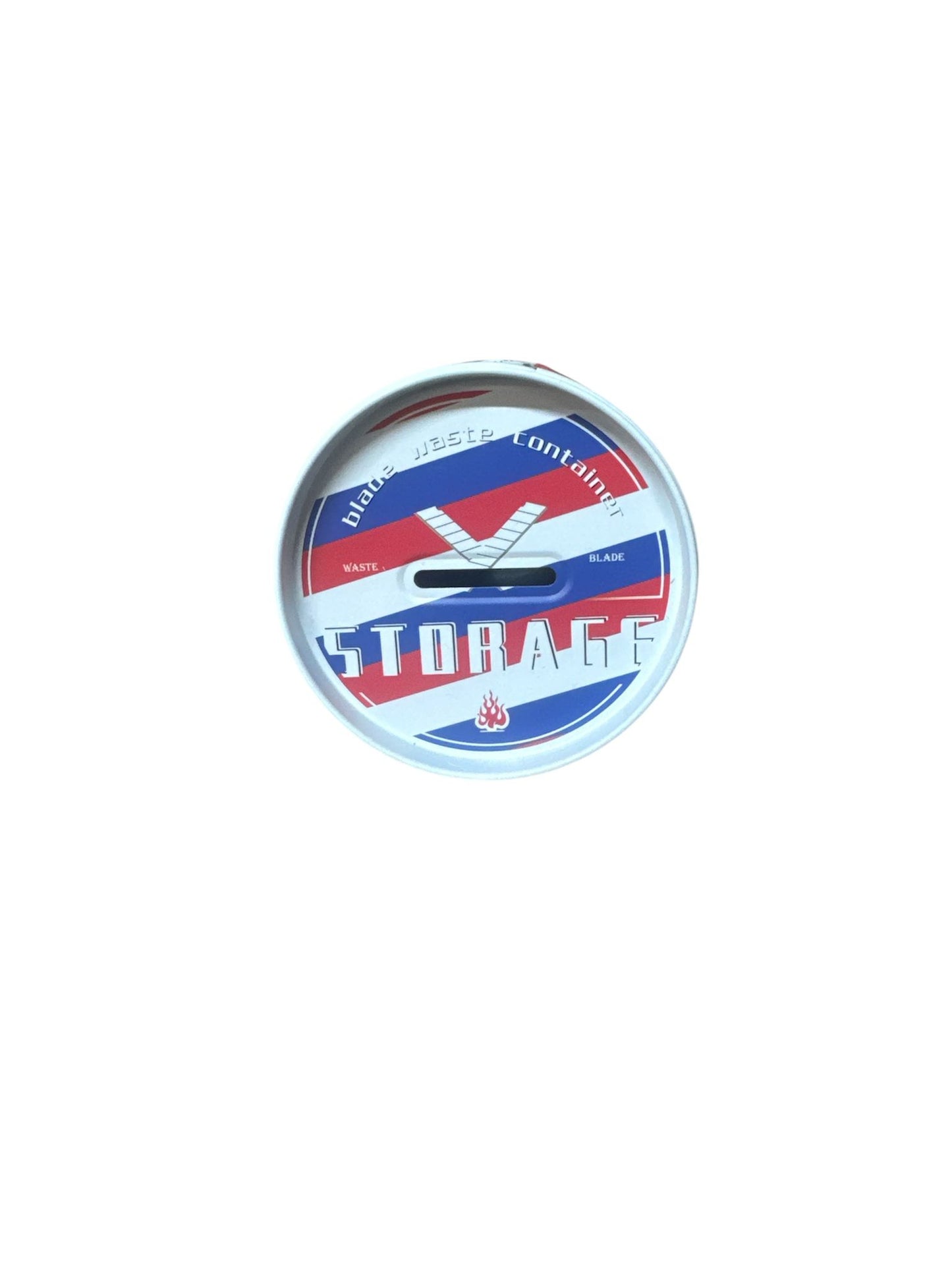Blade Disposal bin Case ( Blue & Red Stripes Pattern)
