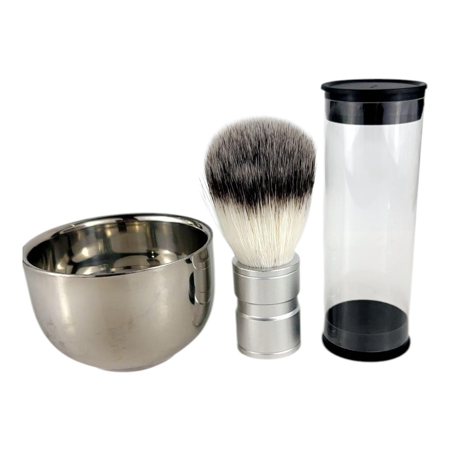 Bslik- Stainless Still Shaving Bawl and Brush Set