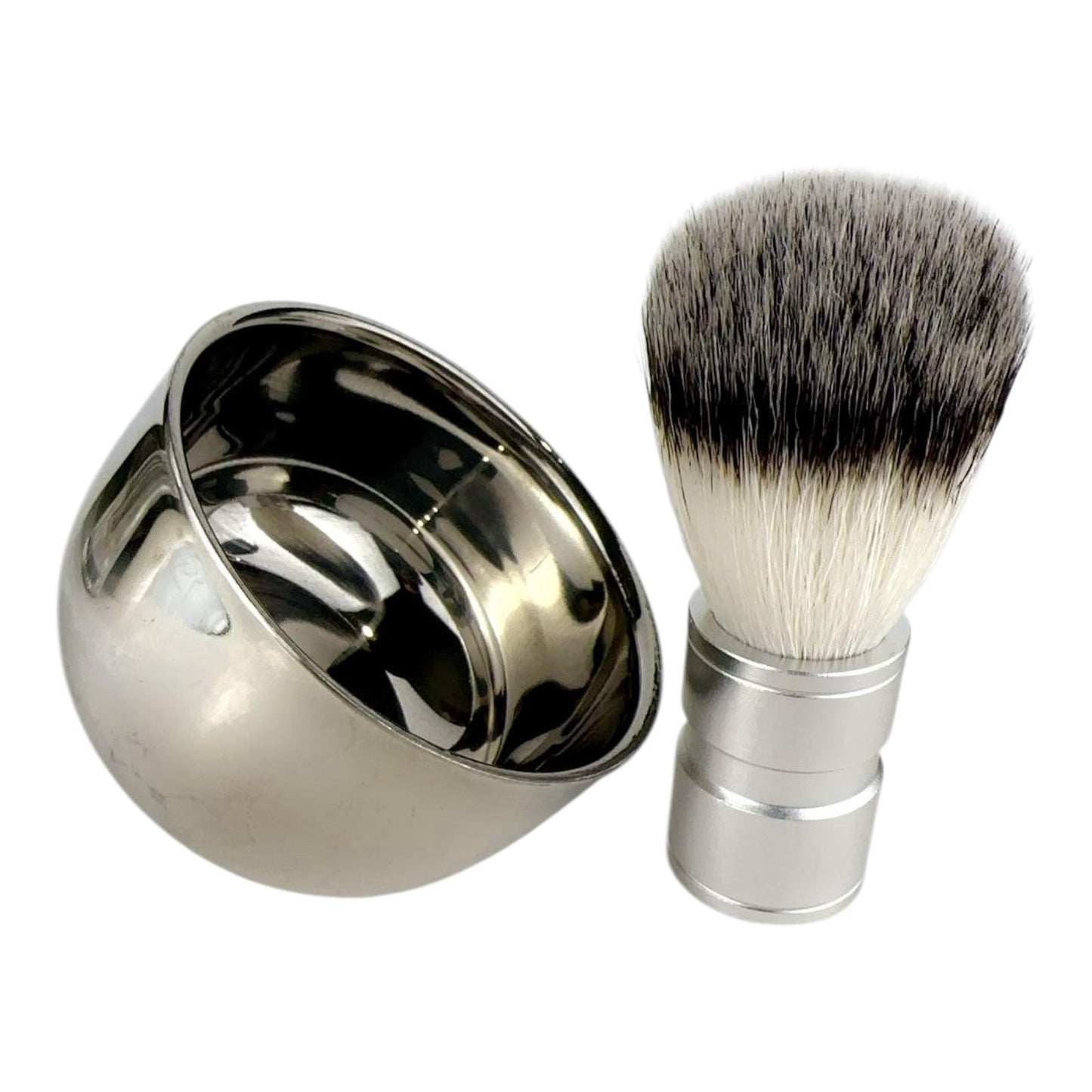 Bslik- Stainless Still Shaving Bawl and Brush Set