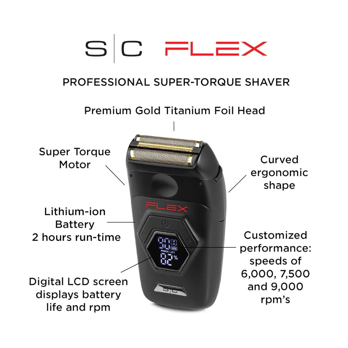 StyleCraft Flex Electric Foil Shaver w/ Super Torque Motor & Gold Titanium Foil Head