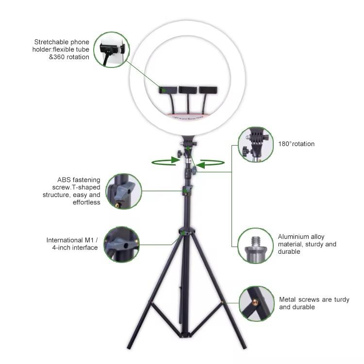 22 Inch LED Ring Light 3200-6500K Lighting Kit With Light Stand