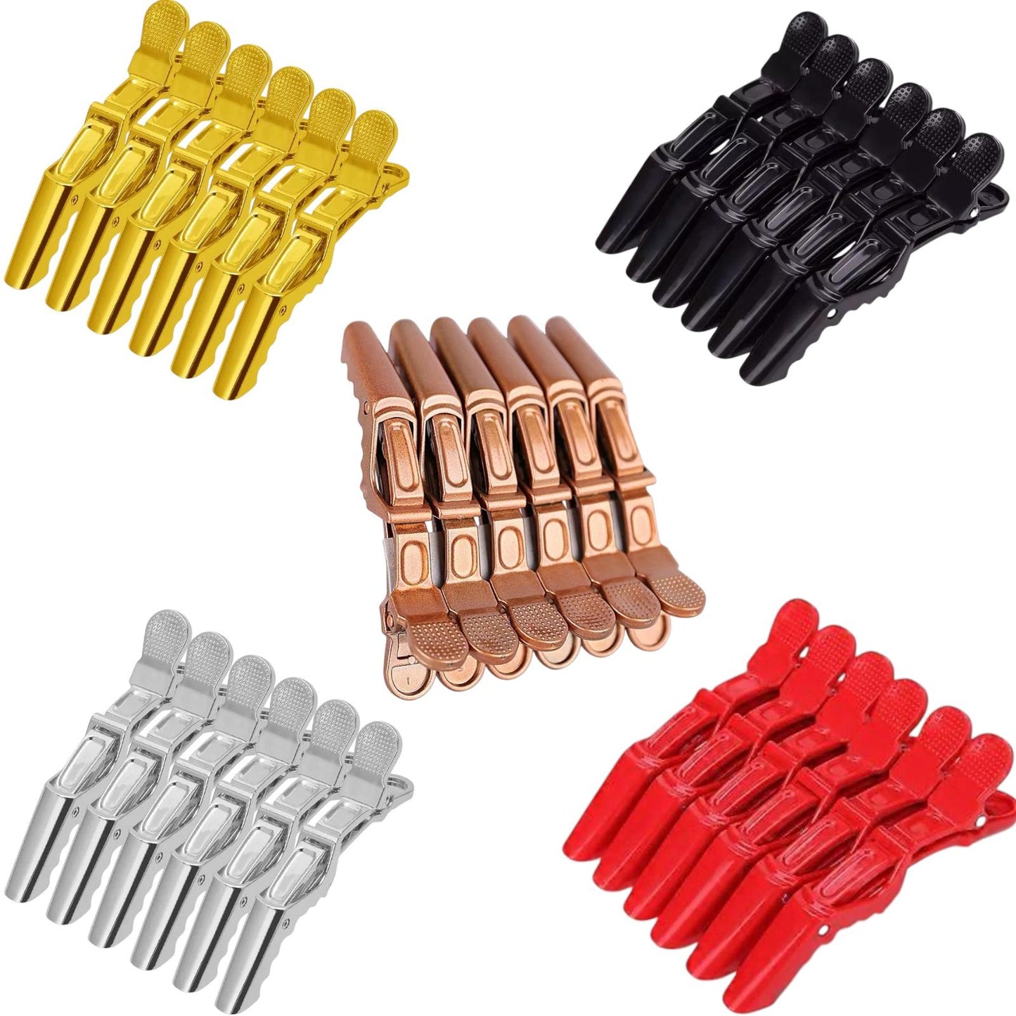Bslik- Crocodile Hair Clips (6 Pack)