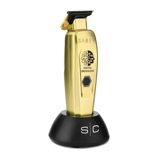 Saber Professional Full Metal Body Digital Brushless Motor Cordless Hair Trimmer (Gold)