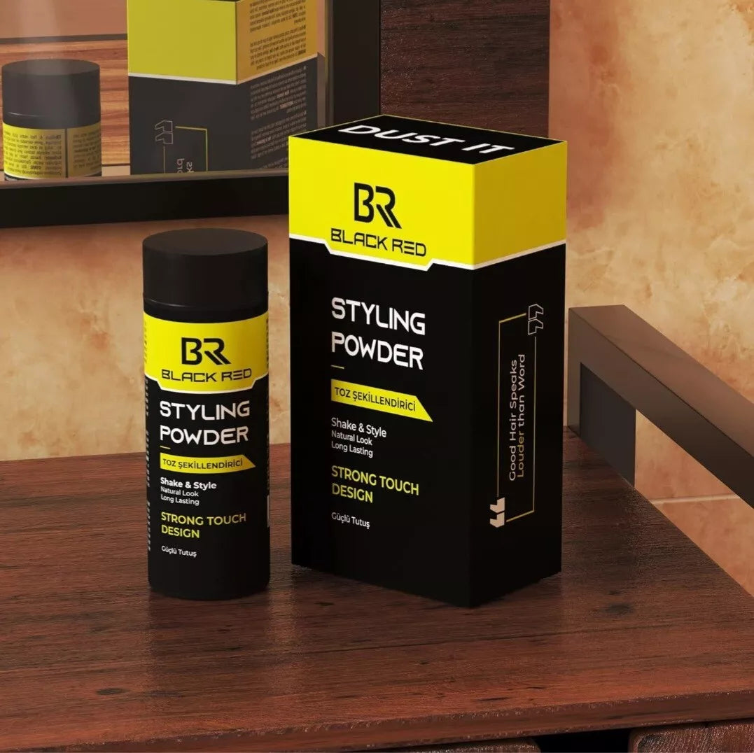 Black Red Professional Styling Powder For Men And Woman