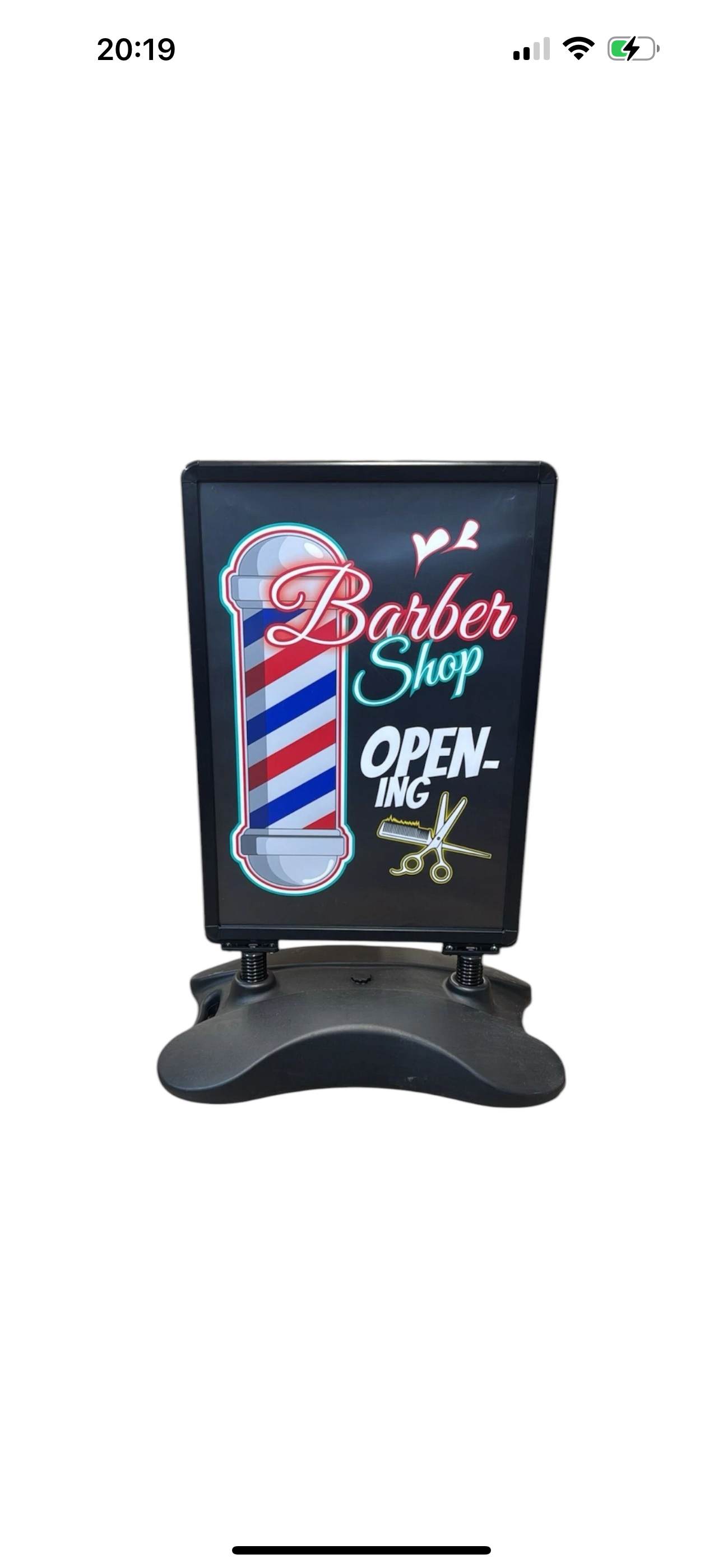 Double Sided Barber Shop Opening Pavement Sign
