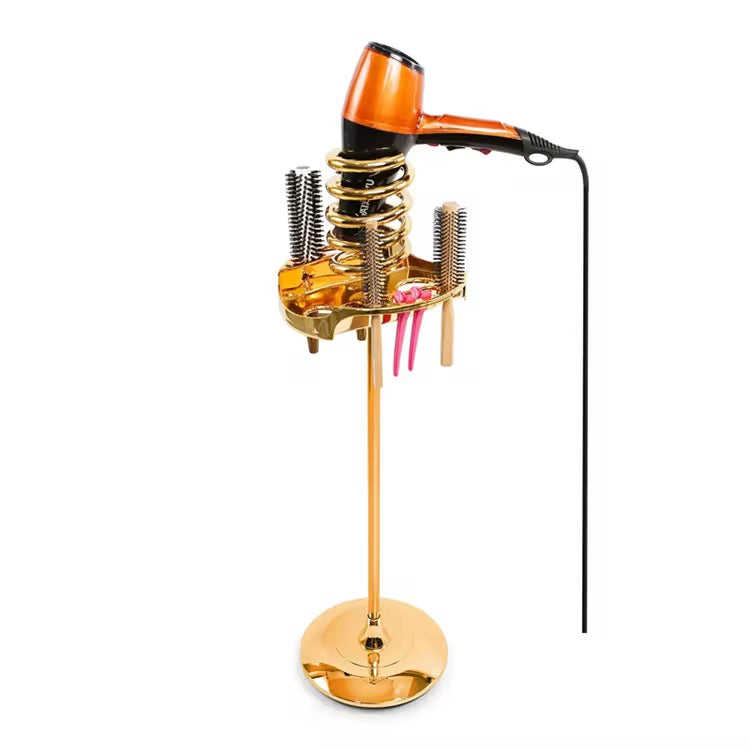 Bslik - Hair Dryer Stand Acrylic Spiral Holder -Gold