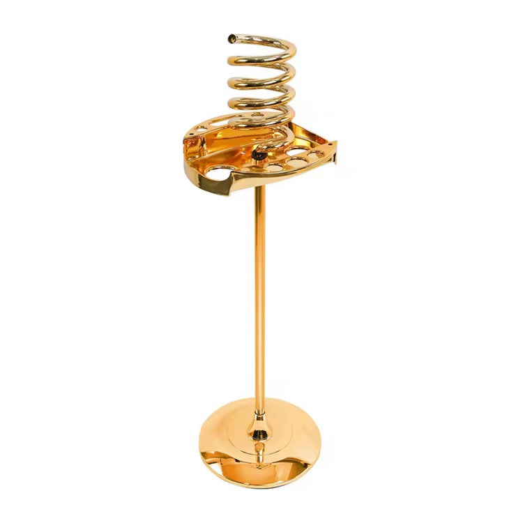 Bslik - Hair Dryer Stand Acrylic Spiral Holder -Gold