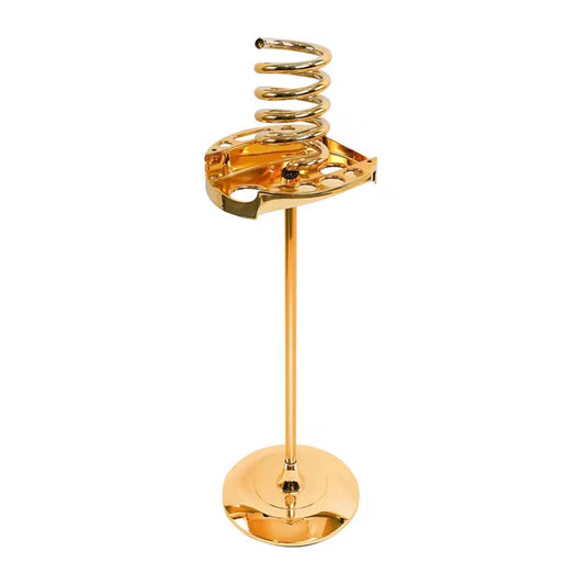 Bslik - Hair Dryer Stand Acrylic Spiral Holder -Gold