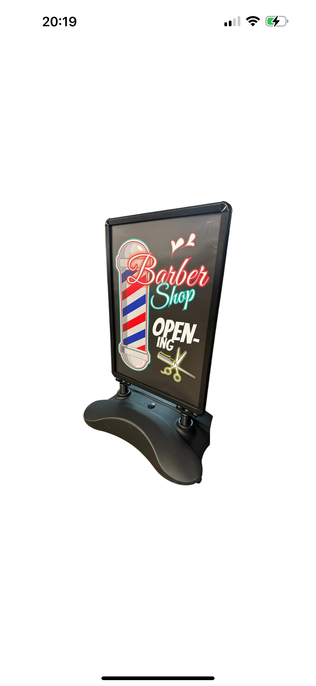 Double Sided Barber Shop Opening Pavement Sign