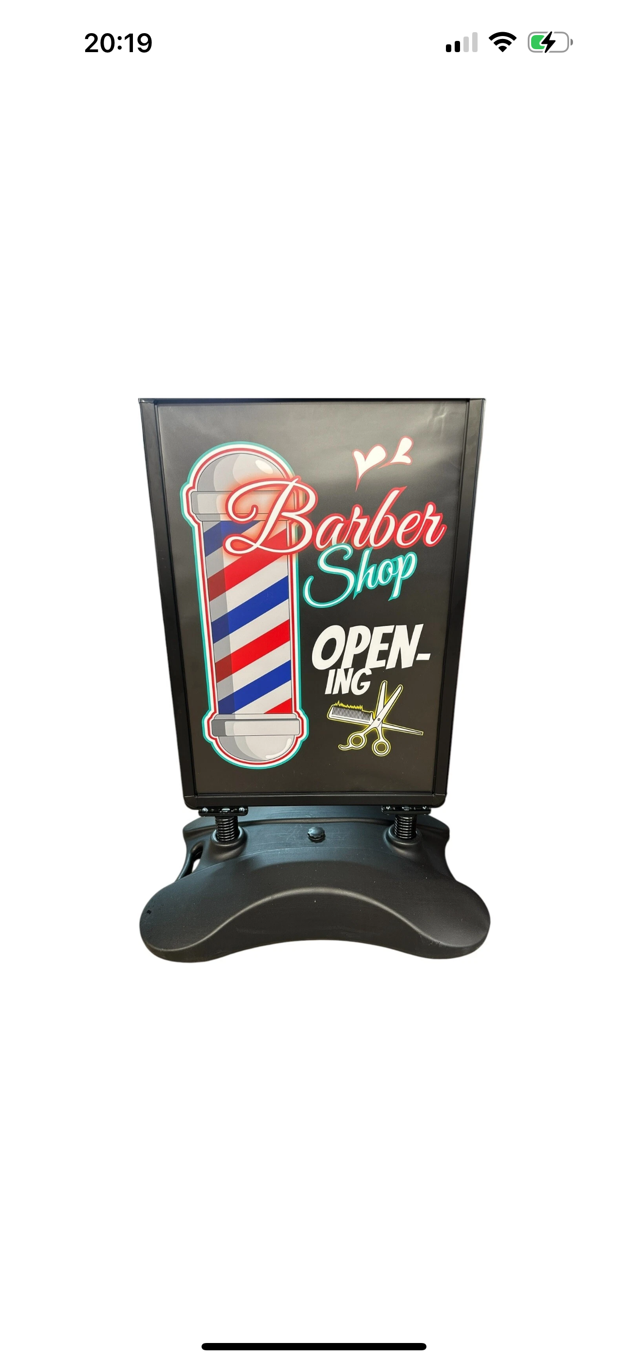 Double Sided Barber Shop Opening Pavement Sign