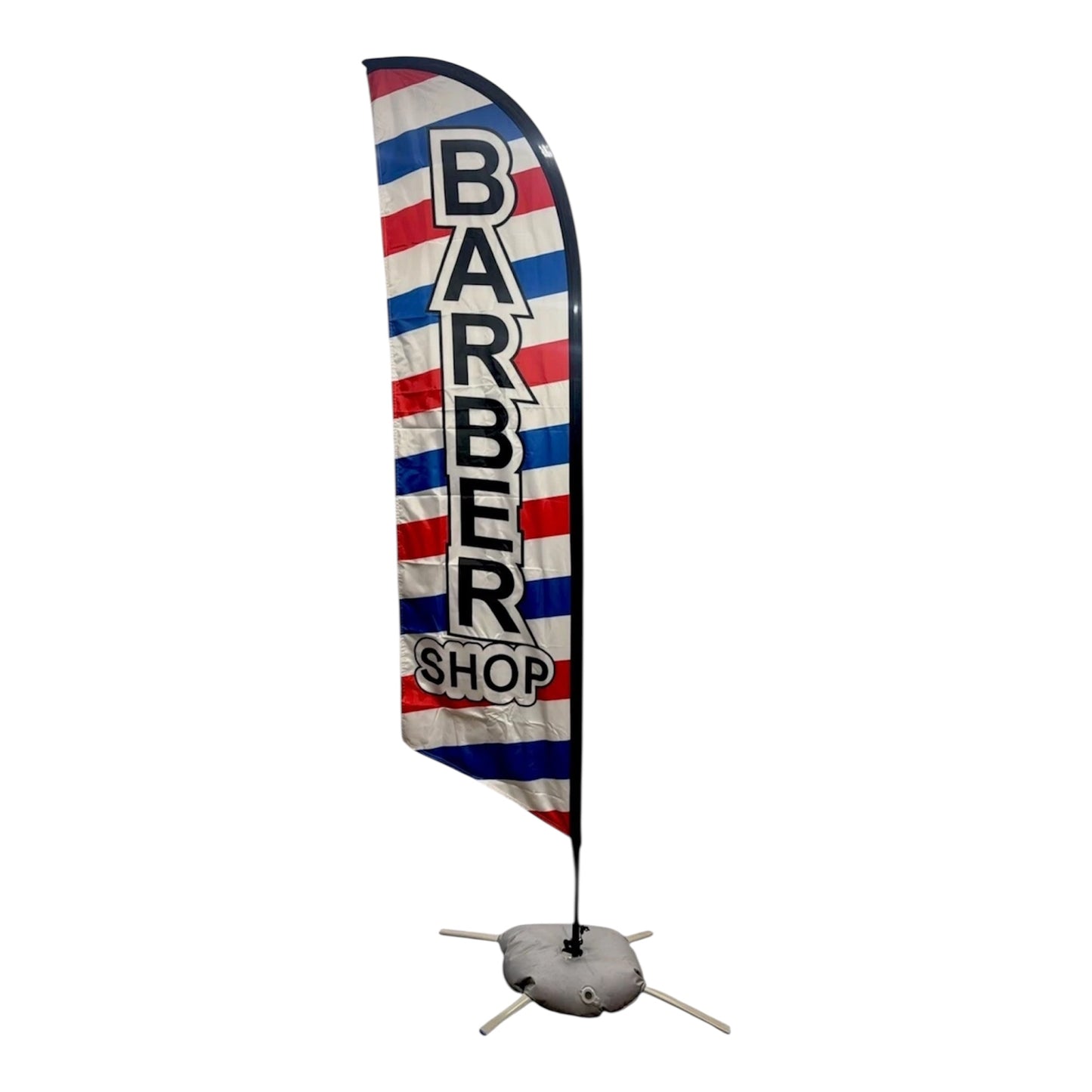 Barber Shop Feather Flags- Poles Included With Patio Water Base (240cmX53)