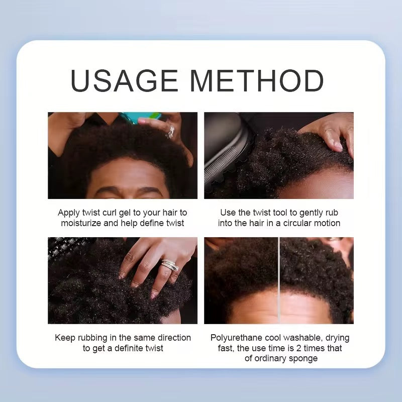 Hair Sponge, Twist King for Curls, Afro Hair Brush for Dual Texture Styling Tools for Men & Women