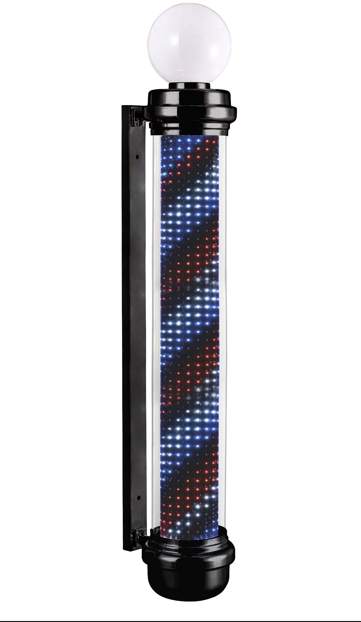 Rotating Barber Pole LED Light With Remote Control ( BLACK) 142cm