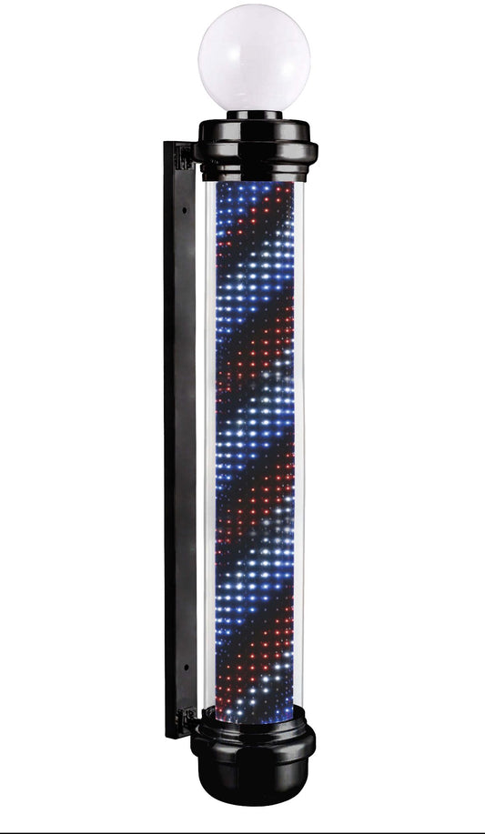 Rotating Barber Pole LED Light With Remote Control ( BLACK) 142cm