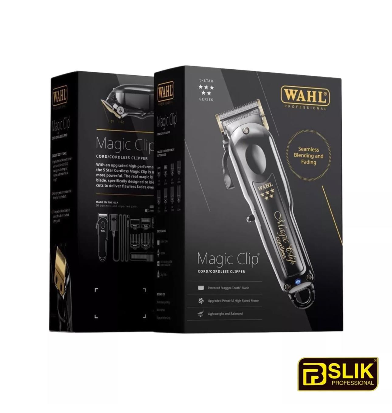 WAHL 5-STAR BLACK CORDLESS MAGIC CLIP US IMPORT INC 3 PIN UK PLUG