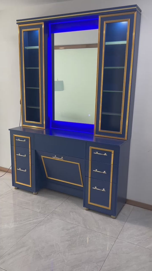 Barber station mirror units