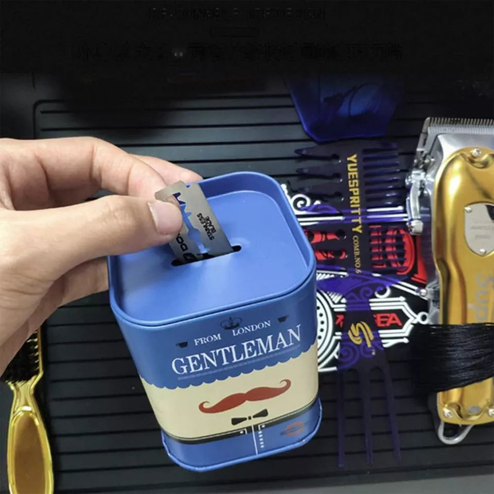 Blade Disposal Bin Case (Moustache) Blue